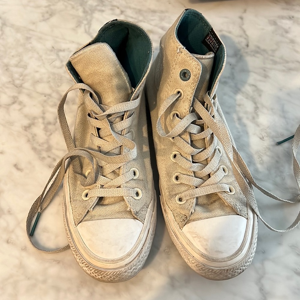CONVERSE with Lunarlon high top beige with reflective details sneakers size 7